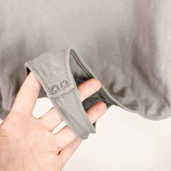 Abercrombie One Piece Bodysuit Long Sleeve Square Neckline Size Large Thong - Picture 3 of 5